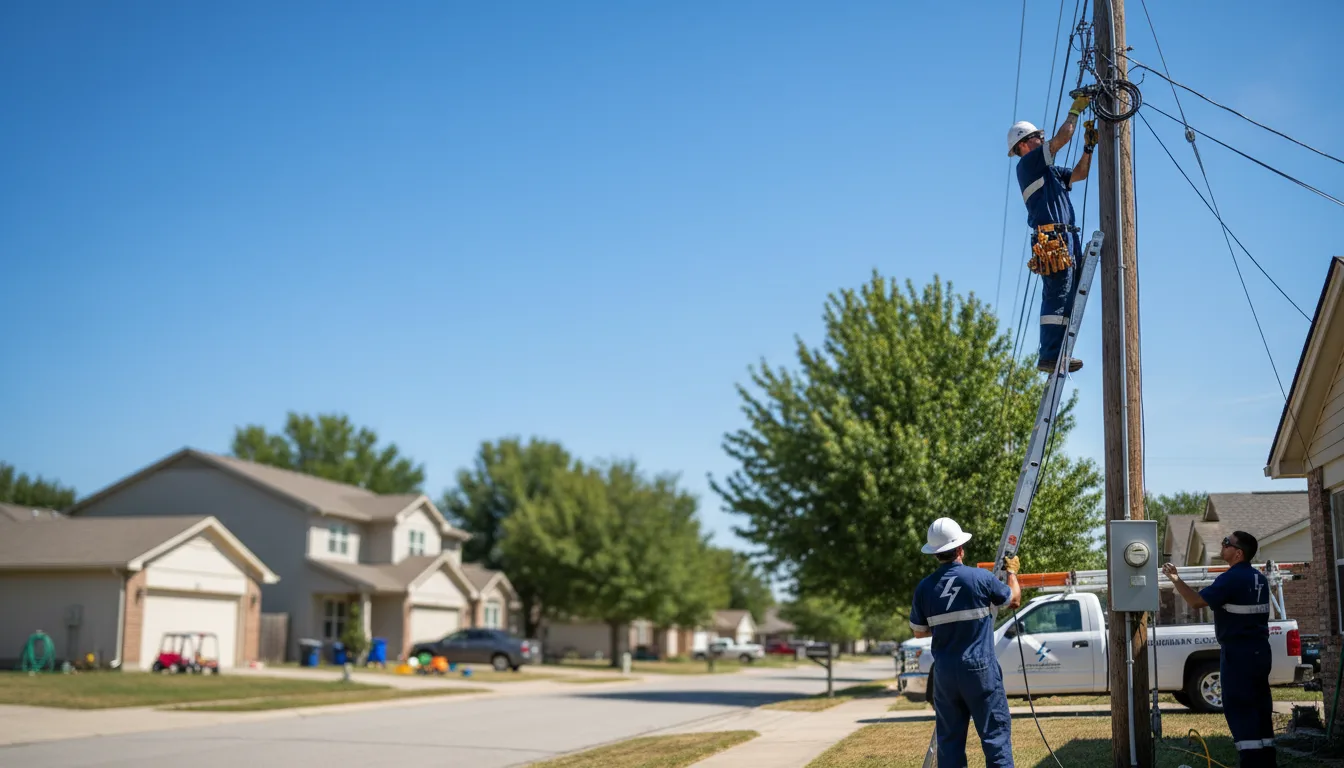 Residential electrician providing installation services in Rogers, TX